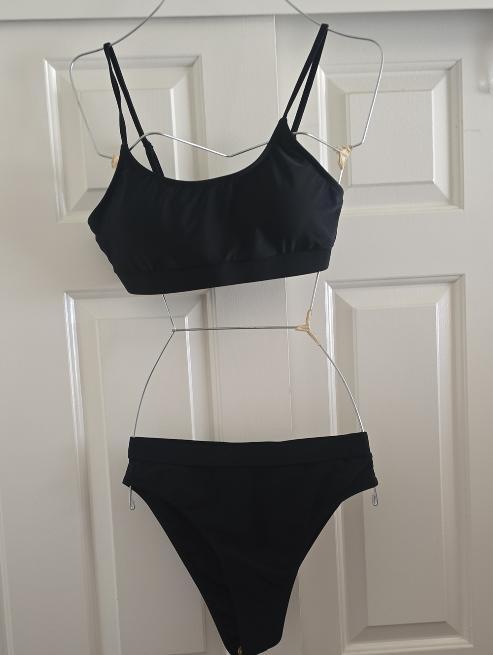 Women's Black Double Strap Bikini Set